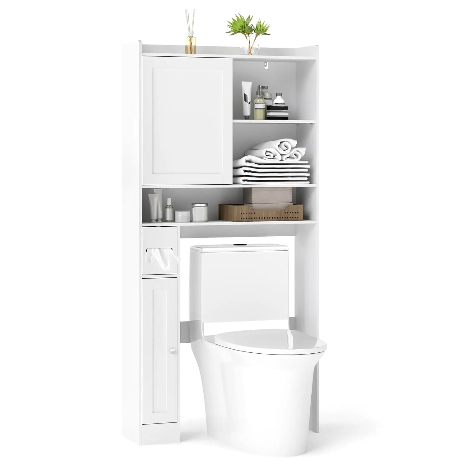 Over Toilet Space Saver Cabinet Freestanding Sliding Door Adjustable Shelf Paper Holder Bathroom Laundry Room, Customized
Over Toilet Space Saver Cabinet Freestanding Sliding Door Adjustable Shelf Paper Holder Bathroom Laundry Room, Customized