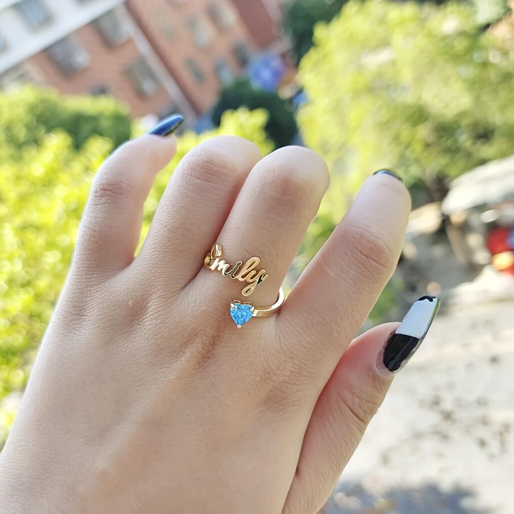 Custom Name Heart Birthstone Rings For Women Stainless Steel Personalized Gold Color Adjustable Ring Fashion Jewelry Accessories
Custom Name Heart Birthstone Rings For Women Stainless Steel Personalized Gold Color Adjustable Ring Fashion Jewelry Accessories