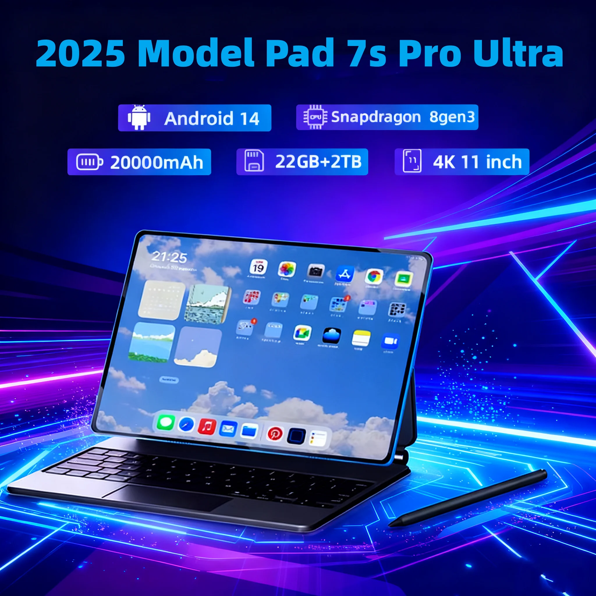 2025 Pad 7 Pro Ultra Android 14 Latest Global First Tablet Mi Snapdragon 8 Gen 3 11 Inch Soft Light Screen WiFi GPS WPS 5G PC
2025 Pad 7 Pro Ultra Android 14 Latest Global First Tablet Mi Snapdragon 8 Gen 3 11 Inch Soft Light Screen WiFi GPS WPS 5G PC