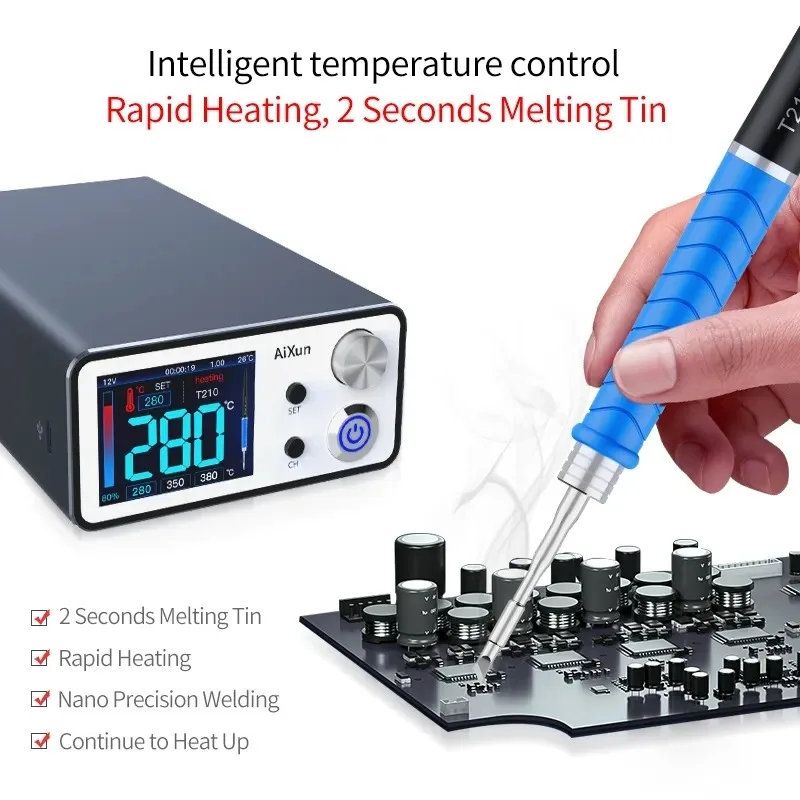 AIXUN Welding Station with T3BS Handle, T115, T210, Soldering Iron for Mobile Phone, SMD BGA Repair Tools, 75W
AIXUN Welding Station with T3BS Handle, T115, T210, Soldering Iron for Mobile Phone, SMD BGA Repair Tools, 75W