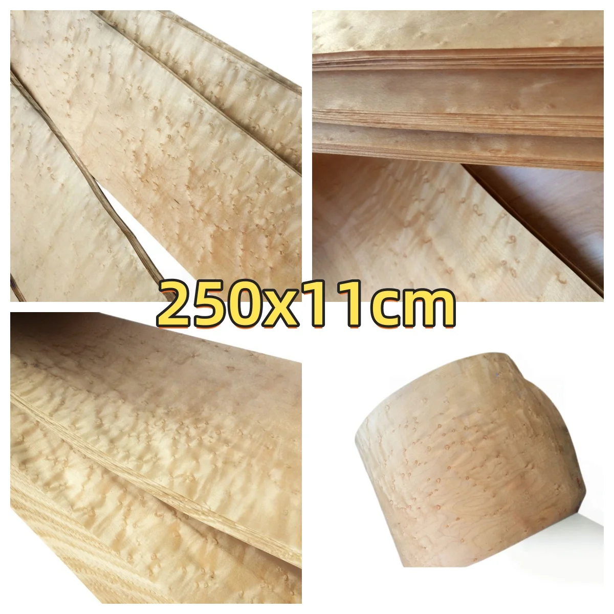 Natural Birdseye Maple Veneer, 250x11cm, For Display Table Surface Veneering & Furniture Veneering.
Natural Birdseye Maple Veneer, 250x11cm, For Display Table Surface Veneering & Furniture Veneering.