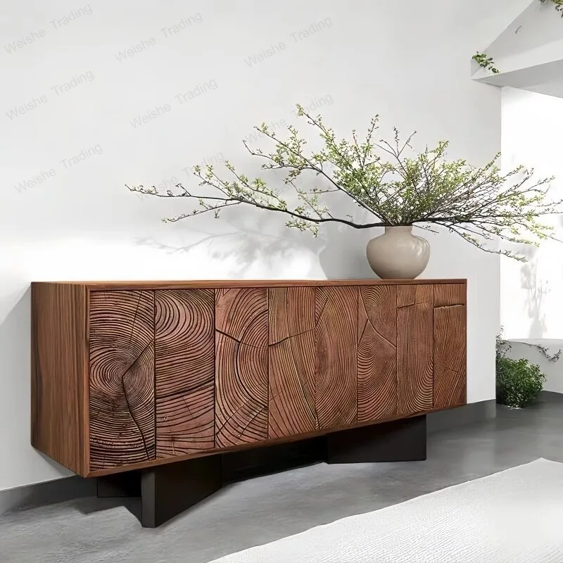 wabi-sabi wind dining side solid wood walnut color storage retro art entrance entrance cabinet
wabi-sabi wind dining side solid wood walnut color storage retro art entrance entrance cabinet