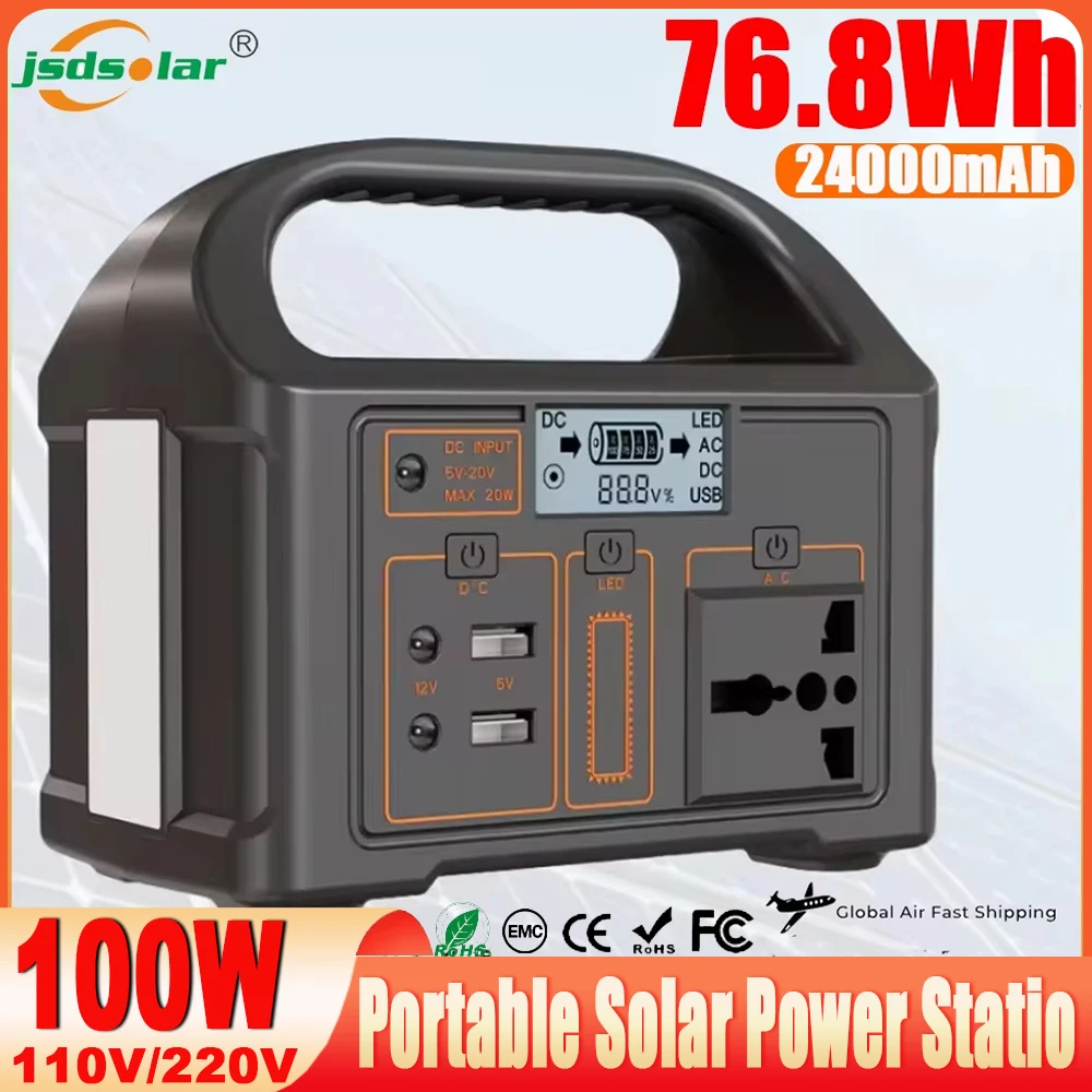 100W Portable Solar Power Station LED Display Battery Power Outdoor Camping Power Bank Outdoor Power Supply for Travel Adventure
100W Portable Solar Power Station LED Display Battery Power Outdoor Camping Power Bank Outdoor Power Supply for Travel Adventure