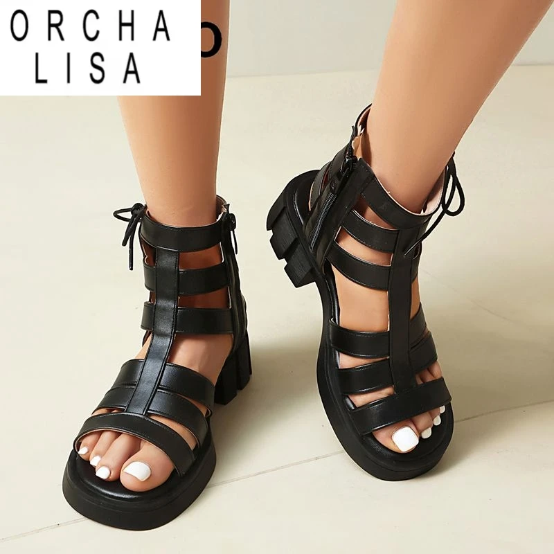ORCHA LISA New Design 2025 Roma Style Female Sandals Thick Heels 4cm Zipper Lace Up Plus Size 44 45 46 Leisure Daily Women Shoes
ORCHA LISA New Design 2025 Roma Style Female Sandals Thick Heels 4cm Zipper Lace Up Plus Size 44 45 46 Leisure Daily Women Shoes