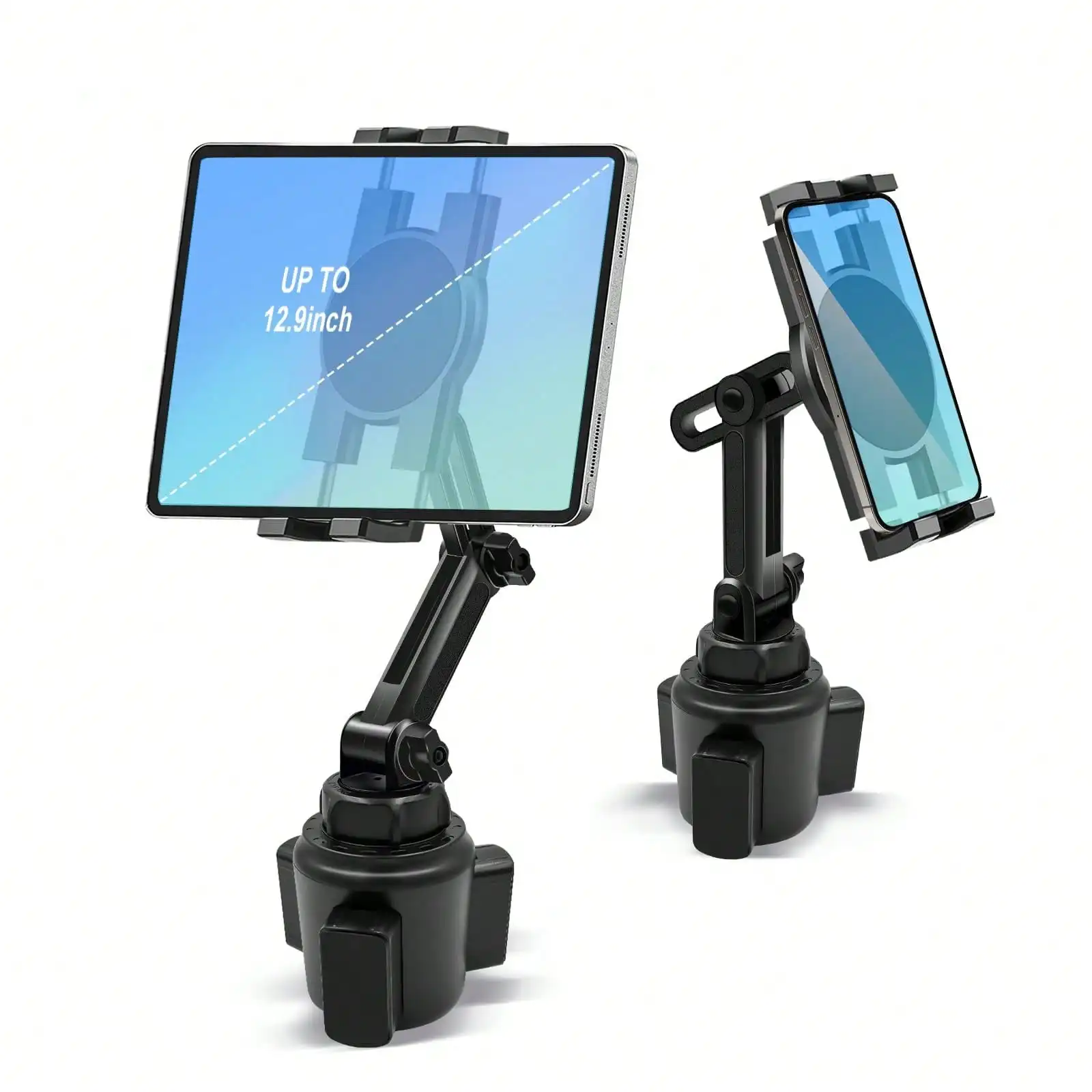 Cup Holder Car Tablet Mount for Truck, 360° Adjustable 15" Long 2-Arm Stand Holder for iPad Pro
Cup Holder Car Tablet Mount for Truck, 360° Adjustable 15" Long 2-Arm Stand Holder for iPad Pro