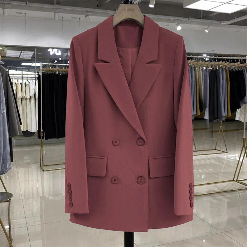 Women's Blazer Double Breasted Office Wear Suit Coats 2025 Fashion Jackets Long Sleeve Flap Pockets Chic Female Outerwear
Women's Blazer Double Breasted Office Wear Suit Coats 2025 Fashion Jackets Long Sleeve Flap Pockets Chic Female Outerwear