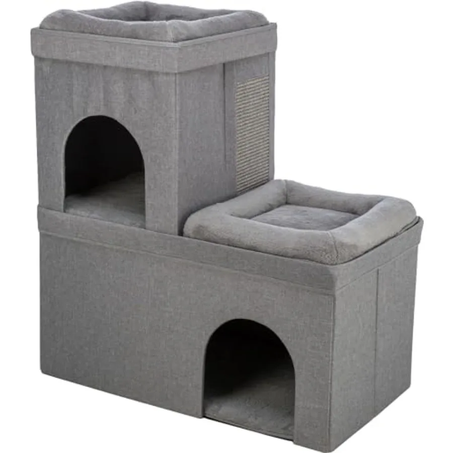 Double Crazy Cube Stackable Cat Condo with Sisal Scratching Surface Reversible Plush Cushions Tool-Free Assembly Collapsible Mo
Double Crazy Cube Stackable Cat Condo with Sisal Scratching Surface Reversible Plush Cushions Tool-Free Assembly Collapsible Mo
