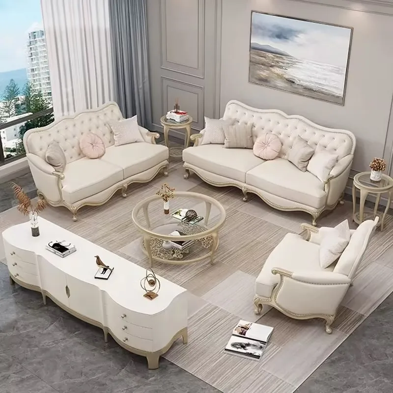 leather sofa living room European high-end solid wood light luxury sofa French villa furniture leather sofa
leather sofa living room European high-end solid wood light luxury sofa French villa furniture leather sofa
