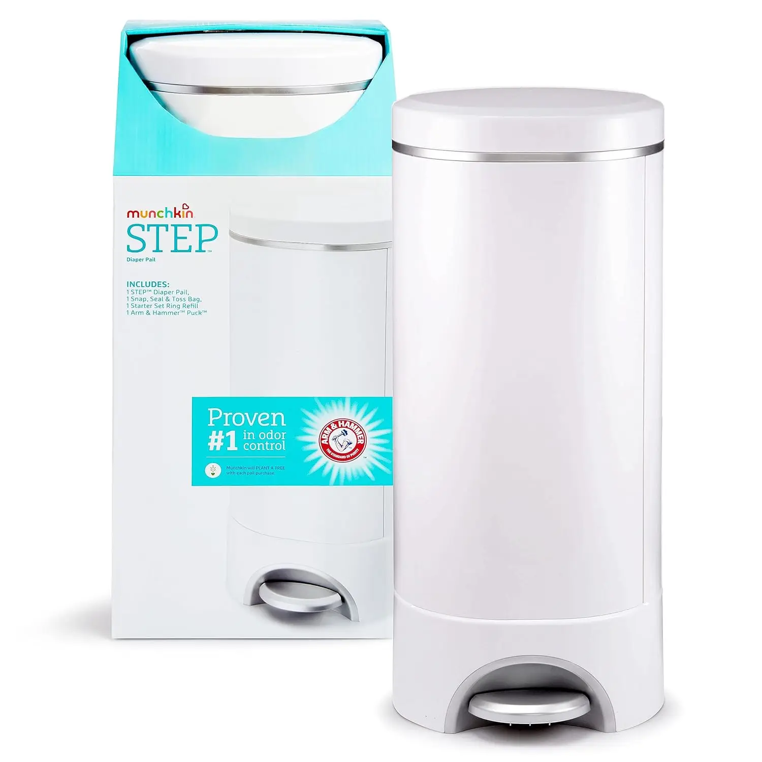 Odor-Control Diaper Pail with Self-Sealing System, Includes Bag, Refill Ring, and Baking Soda Cartridge
Odor-Control Diaper Pail with Self-Sealing System, Includes Bag, Refill Ring, and Baking Soda Cartridge