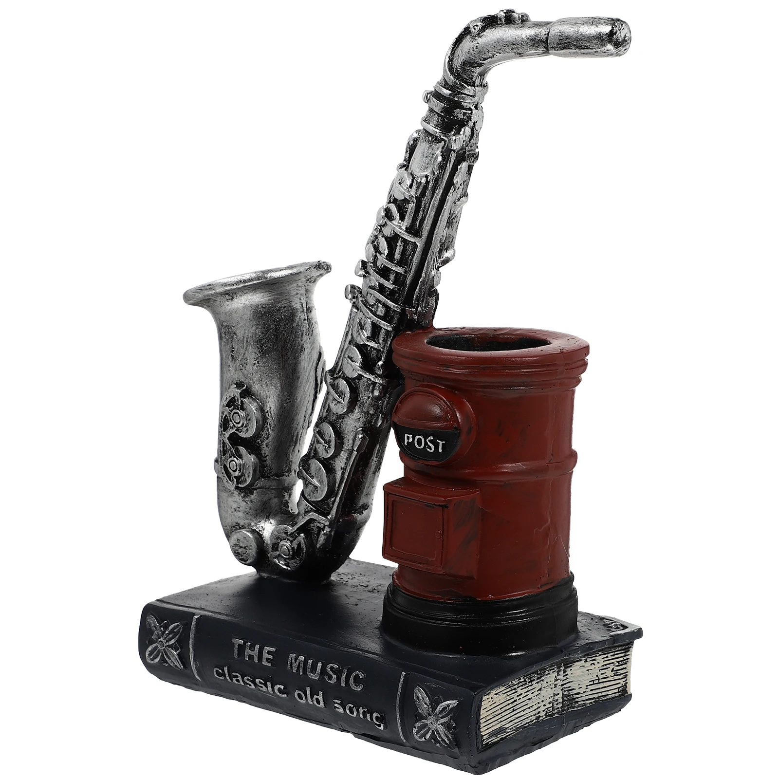 Retro Saxophone Design Makeup Pencil Holder Desktop Pen Container Instrument Study Room Decorative Figurine Student Gift Resin
Retro Saxophone Design Makeup Pencil Holder Desktop Pen Container Instrument Study Room Decorative Figurine Student Gift Resin