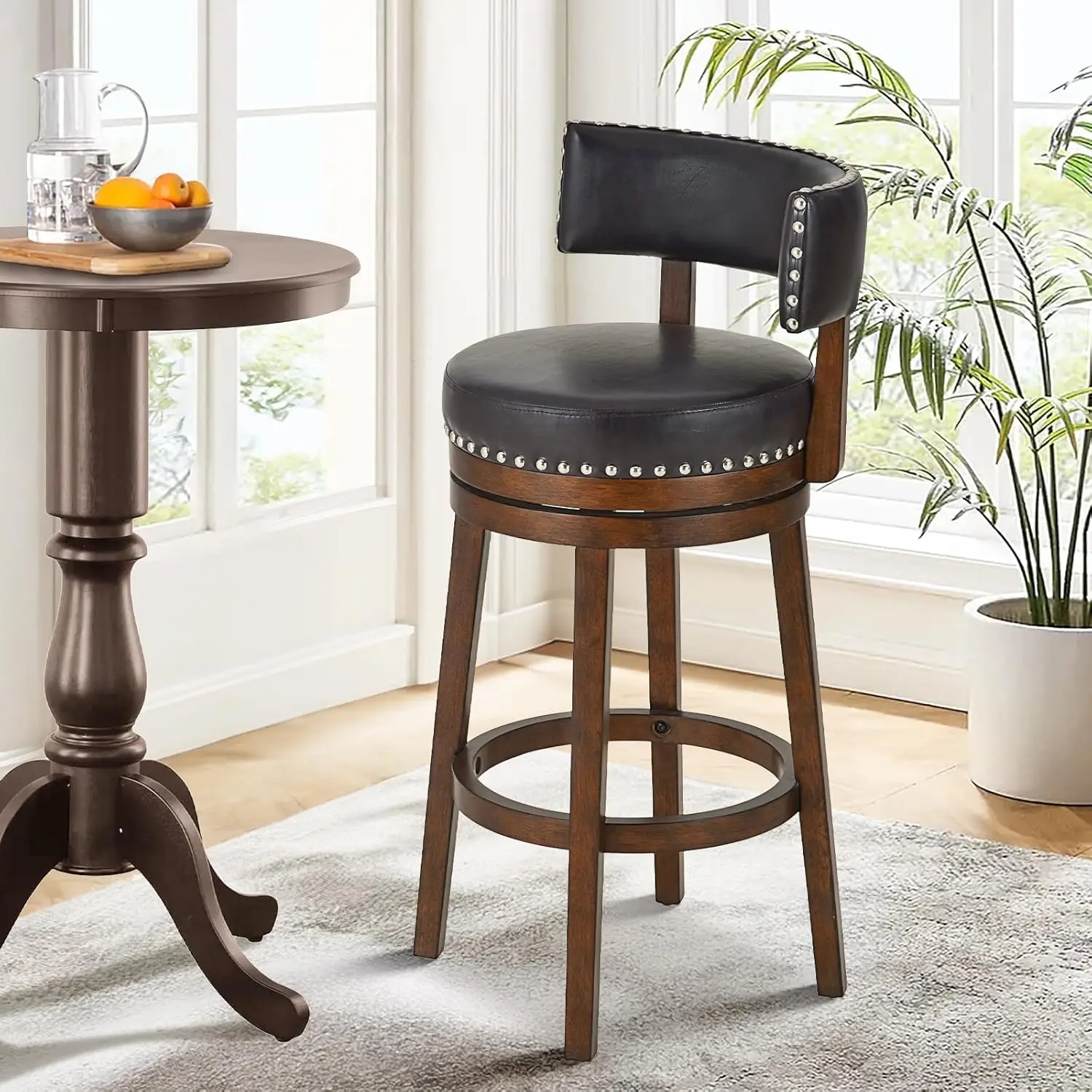 Swivel Bar Stool, 30 Inch Counter Height Bar Stool, Wood Modern Upholstered Wooden Barstool with Back for Kitchen Island Dini
Swivel Bar Stool, 30 Inch Counter Height Bar Stool, Wood Modern Upholstered Wooden Barstool with Back for Kitchen Island Dini