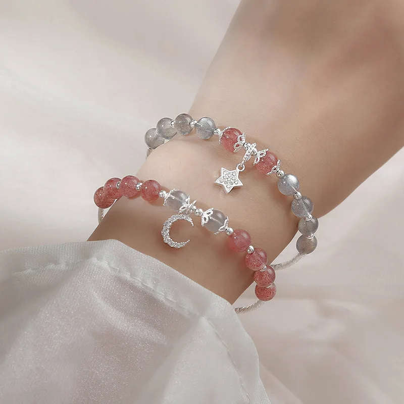 16.5+2cm New 925 Silver Pink Grey Moon Star Strawberry Adjustable Chain Bracelet For Woman Girl Fashion Jewelry Gift Dropship
16.5+2cm New 925 Silver Pink Grey Moon Star Strawberry Adjustable Chain Bracelet For Woman Girl Fashion Jewelry Gift Dropship