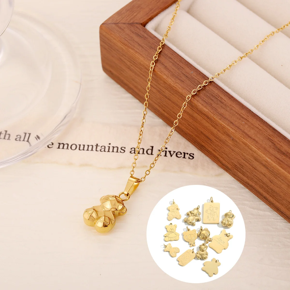 Gold Plated Teddy Bear Charms Stainless Steel Charms Pendant Necklace Bracelet Earrings Accessories For DIY Jewelry Making 
Gold Plated Teddy Bear Charms Stainless Steel Charms Pendant Necklace Bracelet Earrings Accessories For DIY Jewelry Making