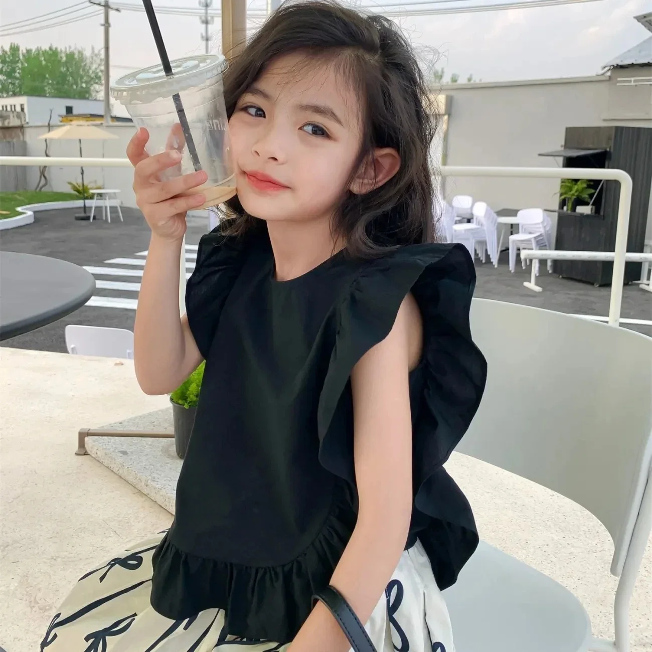 4-14 Years Girls Casual Tank Tops Black Ruffles Summer Cotton T Shirts Sleeveless Blouses
4-14 Years Girls Casual Tank Tops Black Ruffles Summer Cotton T Shirts Sleeveless Blouses