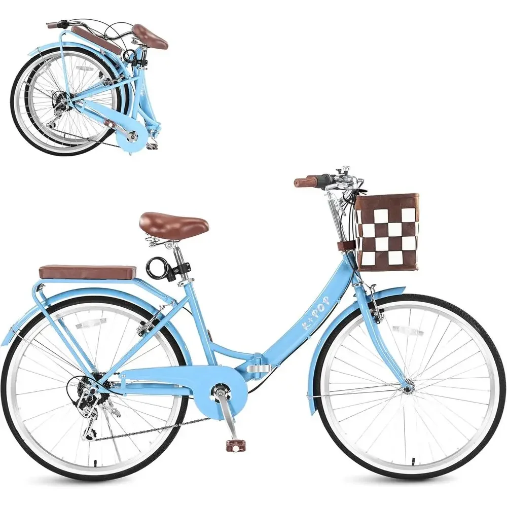 Women's 24/26 Inch Vintage Cruiser Bikes with 7-Speed Gears for City Commuting and Comfort Riding
Women's 24/26 Inch Vintage Cruiser Bikes with 7-Speed Gears for City Commuting and Comfort Riding