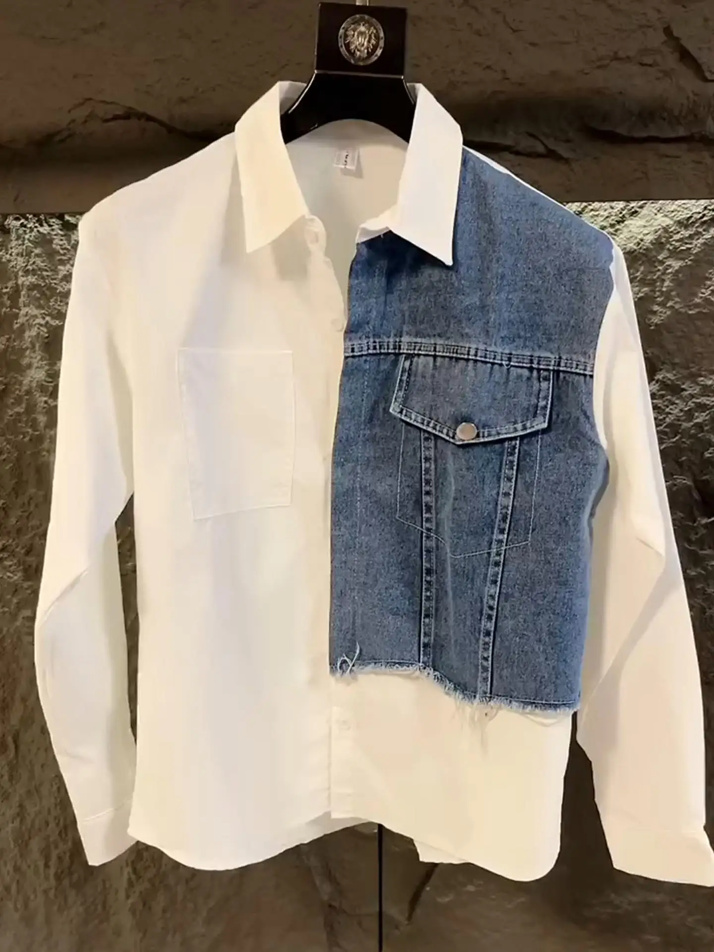 Men's Denim irt Long Sve Faionable Splicing Autumn New Sle Ciwalk Casual irt Collar Polyester Fiber
Men's Denim irt Long Sve Faionable Splicing Autumn New Sle Ciwalk Casual irt Collar Polyester Fiber