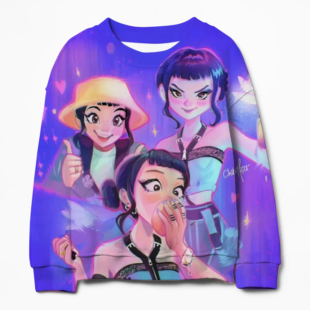 2025 фильм KPop охотники на демонов, толстовки с героями мультфильмов для девочек и мальчиков, детские модные повседневные топы с корейским волнистым принтом, повседневная одежда для девочек
2025 фильм KPop охотники на демонов, толстовки с героями мультфильмов для девочек и мальчиков, детские модные повседневные топы с корейским волнистым принтом, повседневная одежда для девочек