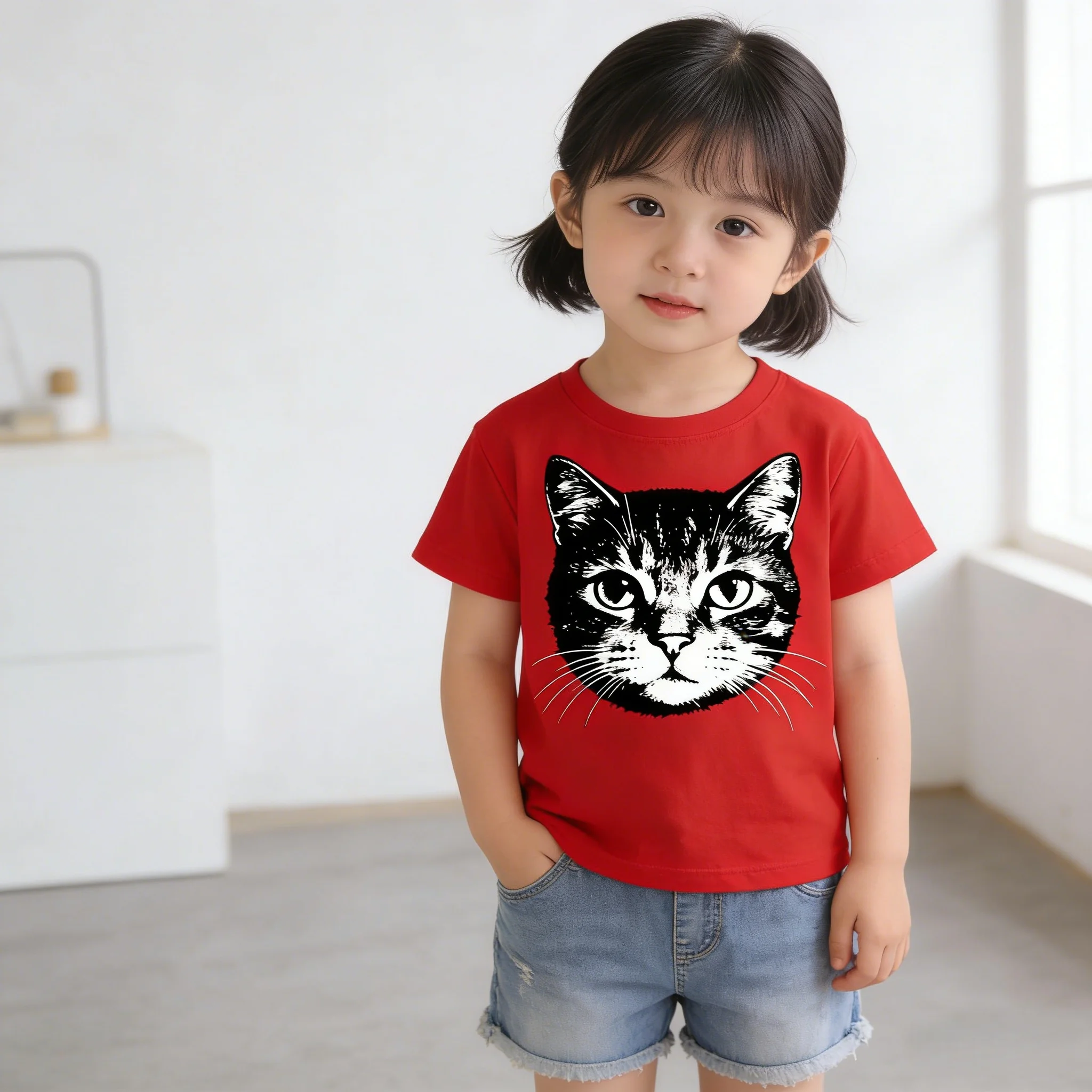 Cute Cat Print Cotton Short Sleeve T-Shirt for Play Casual Fashion Sports Outdoor Daily Wear
Cute Cat Print Cotton Short Sleeve T-Shirt for Play Casual Fashion Sports Outdoor Daily Wear