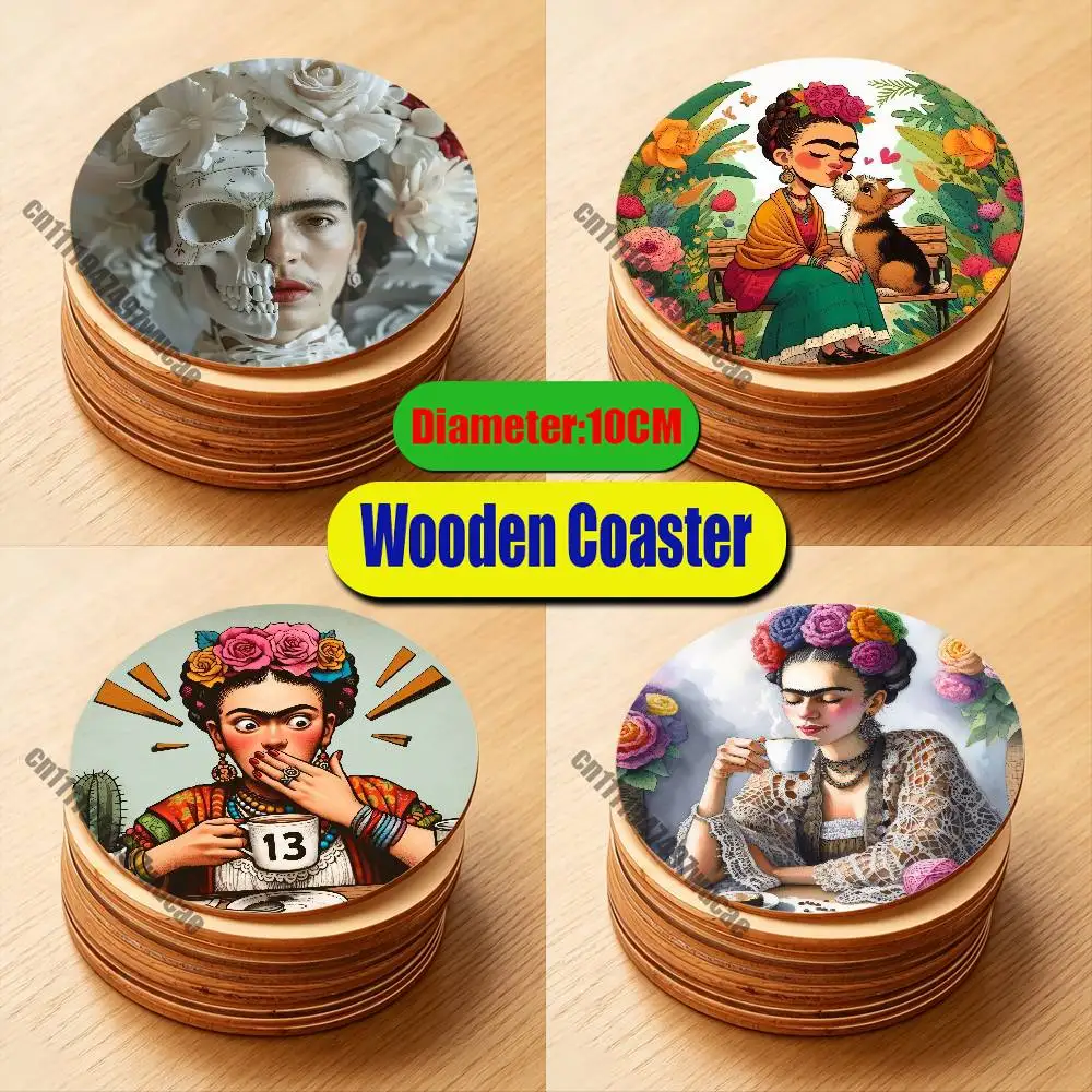For Mexico F-FridaES Design K-KahloS Coaster Water Coffee Tea Cup Glass Mat 10CM Wood Round Dining desk Custom
For Mexico F-FridaES Design K-KahloS Coaster Water Coffee Tea Cup Glass Mat 10CM Wood Round Dining desk Custom