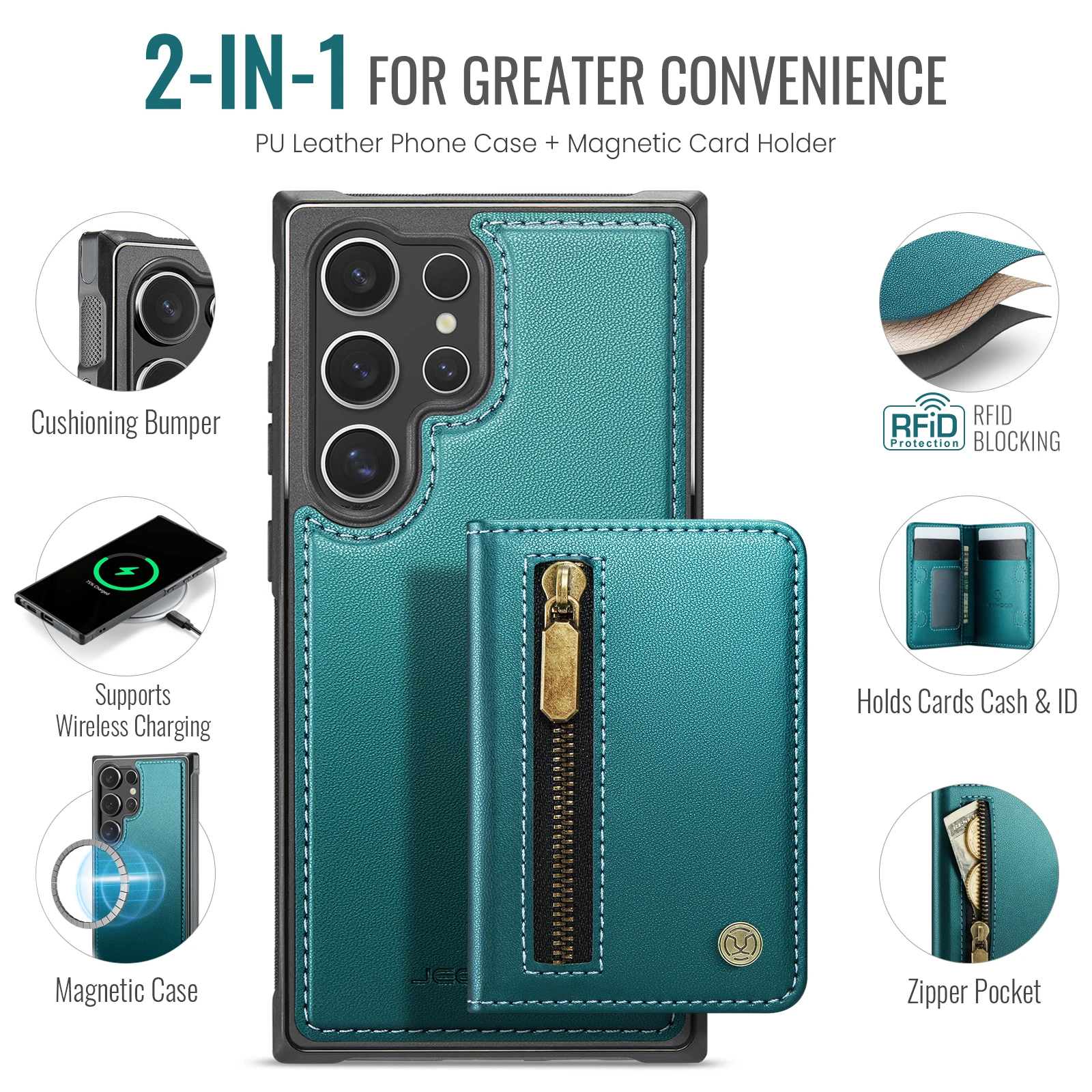 J12 For Samsung Galaxy S26 S25Ultra S24Plus S23 S22 Zipper Coin Purse Magnetic Suction Wallet Phone Case Card Stand Back Cover
J12 For Samsung Galaxy S26 S25Ultra S24Plus S23 S22 Zipper Coin Purse Magnetic Suction Wallet Phone Case Card Stand Back Cover