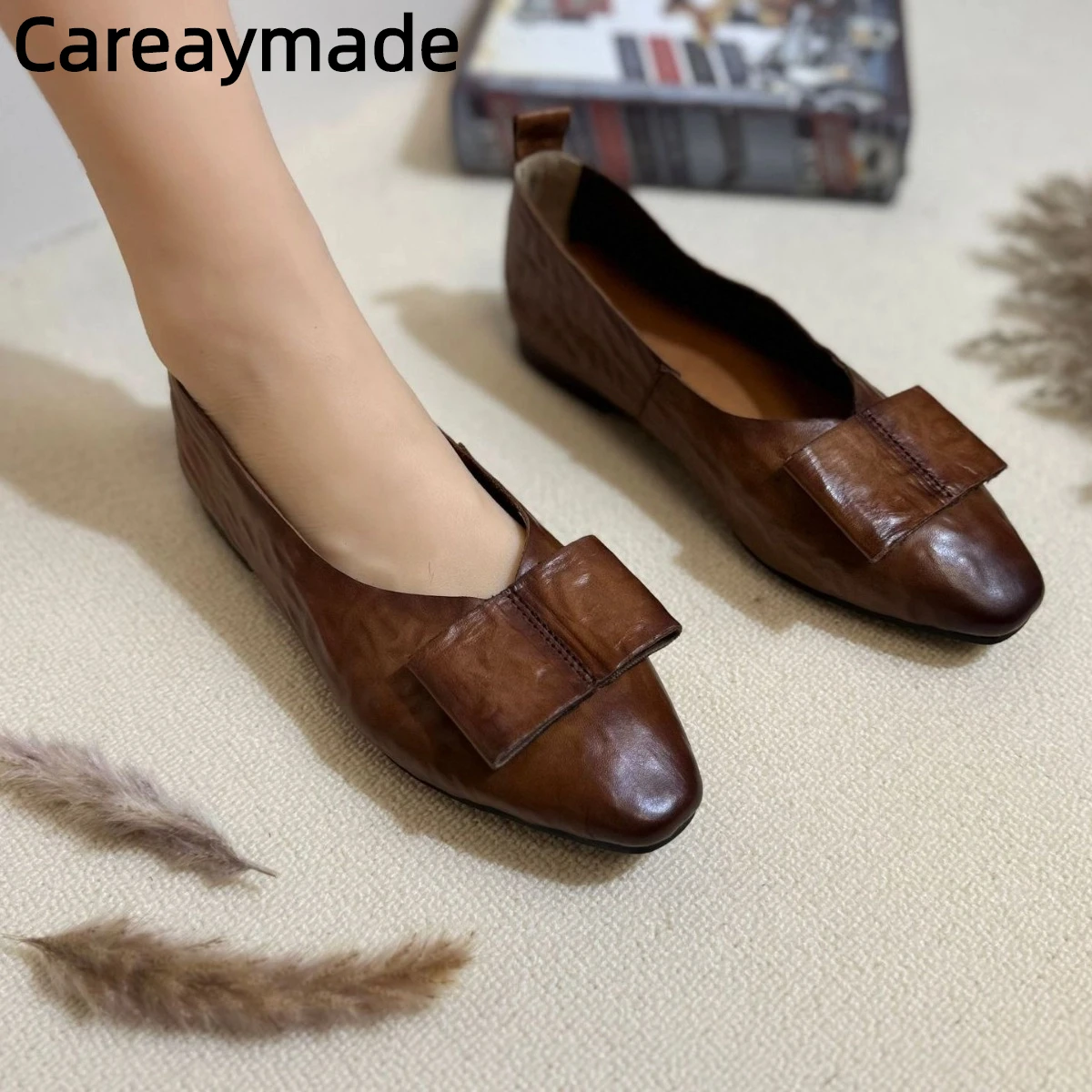 Careaymade-Новые женские туфли из натуральной кожи, туфли из воловьей кожи с верхним слоем и мелким горлышком на плоской подошве, женская обувь с бантом-бабочкой
Careaymade-Новые женские туфли из натуральной кожи, туфли из воловьей кожи с верхним слоем и мелким горлышком на плоской подошве, женская обувь с бантом-бабочкой