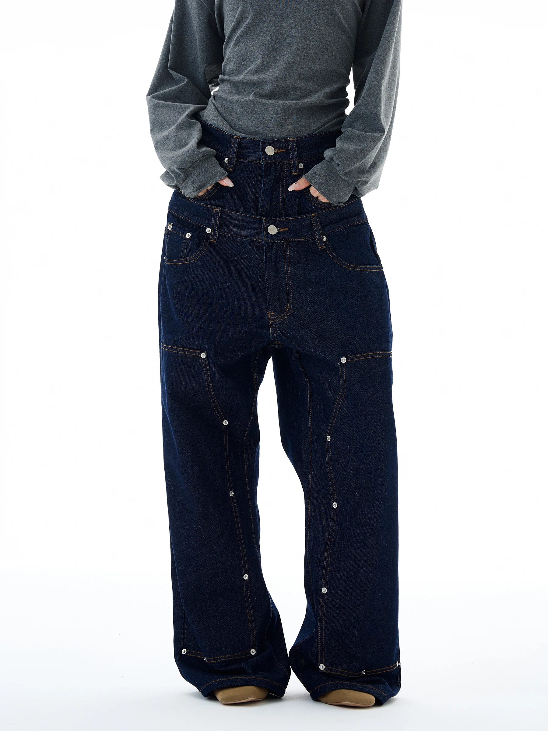 WLNEXT Men's Vintage Loose Fit Wide Leg Jeans Double Waist Design Comfortable Breathable Cotton Straight Cut All Seasons
WLNEXT Men's Vintage Loose Fit Wide Leg Jeans Double Waist Design Comfortable Breathable Cotton Straight Cut All Seasons