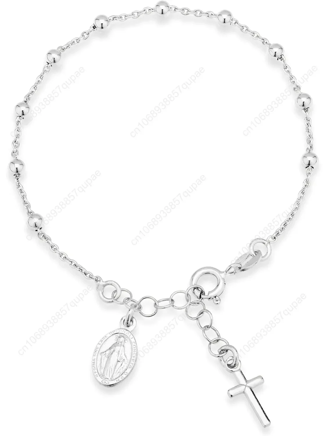 Miabella 925 Sterling Silver Italian Rosary Cross Bead Charm Link Chain Bracelet for Women, Adjustable, Made in Italy
Miabella 925 Sterling Silver Italian Rosary Cross Bead Charm Link Chain Bracelet for Women, Adjustable, Made in Italy