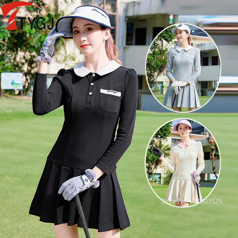 TTYGJ Women Golf Sports Dress Long Sleeve Polo Tennis Dresses with Shorts Pleated Slim Fitness Golf Skirt Warm Windproof Skort
TTYGJ Women Golf Sports Dress Long Sleeve Polo Tennis Dresses with Shorts Pleated Slim Fitness Golf Skirt Warm Windproof Skort