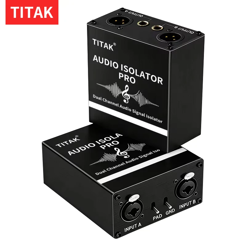 TITAK Professional Balanced Audio Isolator Eliminate Ground Loop Noise Hum for Live Broadcast Studio Home Theater Audio System
TITAK Professional Balanced Audio Isolator Eliminate Ground Loop Noise Hum for Live Broadcast Studio Home Theater Audio System