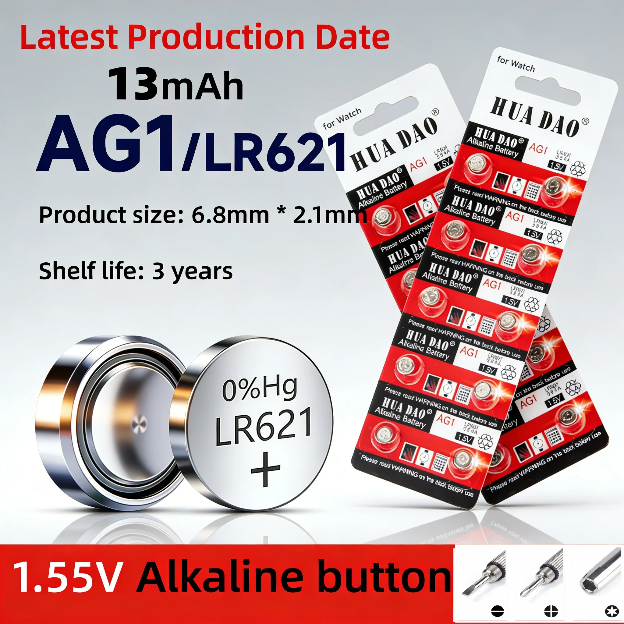 AG1 LR621 Alkaline Button Battery 1.55V 18mAh Coin Cell for Watches Calculators LED Light Leak-Proof Design 364 LR60 164 SR621SW
AG1 LR621 Alkaline Button Battery 1.55V 18mAh Coin Cell for Watches Calculators LED Light Leak-Proof Design 364 LR60 164 SR621SW