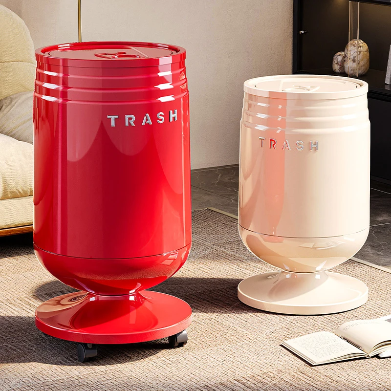High-end aesthetic trash bin with wheels and press-top lid, luxury storage bin for the living room large double-bin paper basket
High-end aesthetic trash bin with wheels and press-top lid, luxury storage bin for the living room large double-bin paper basket
