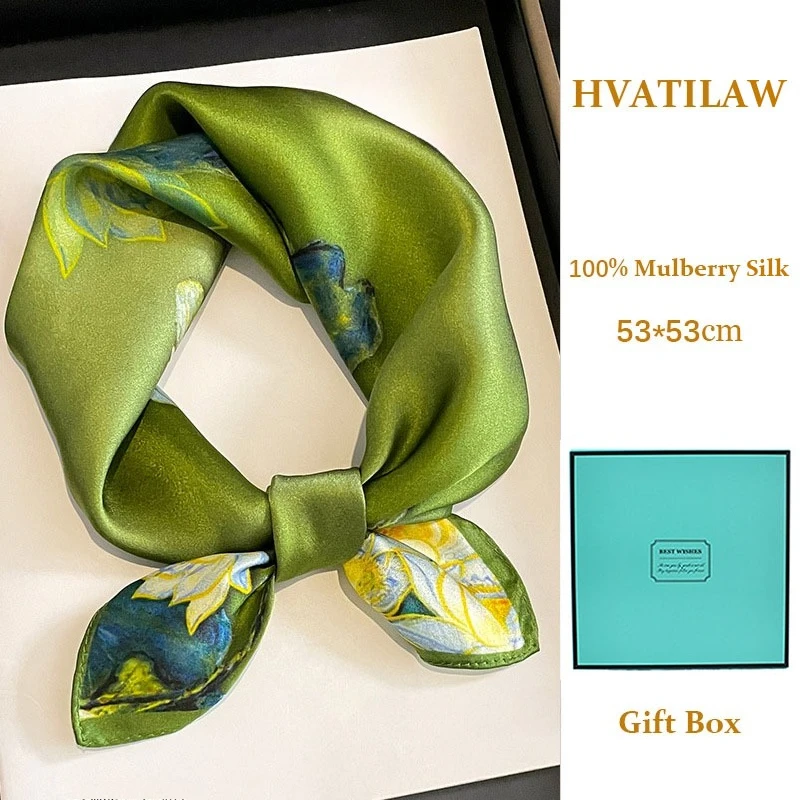 100% Real Silk Scarf Fashion Bandana Women Scarf Wrap 53cm Square Hijab Hairband Neckerchief Pashmina Poncho Bufanda Gift Box
100% Real Silk Scarf Fashion Bandana Women Scarf Wrap 53cm Square Hijab Hairband Neckerchief Pashmina Poncho Bufanda Gift Box