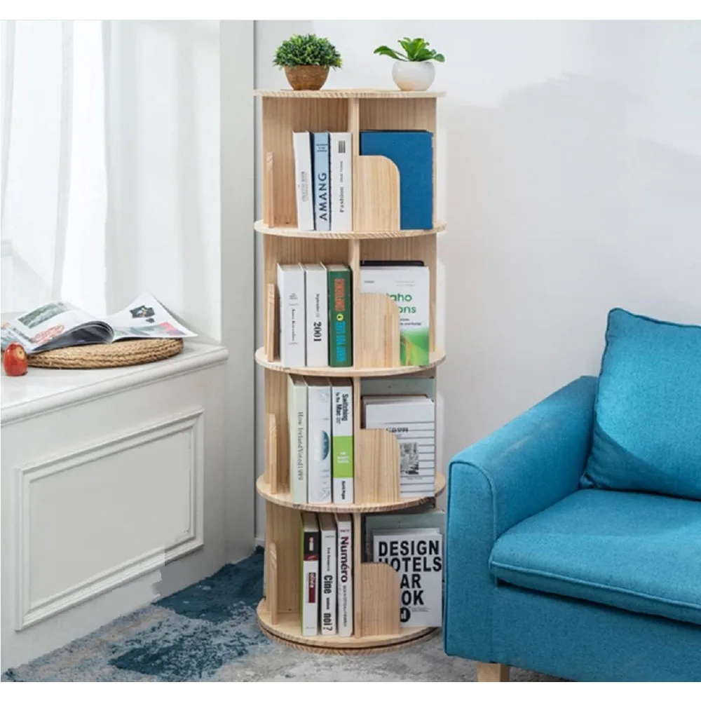 Rotating Bookshelf 360 Display 4 Tier Floor Standing Bookcase Storage Rack for Kids&Adults Solid Wood Bookshelf Organizer
Rotating Bookshelf 360 Display 4 Tier Floor Standing Bookcase Storage Rack for Kids&Adults Solid Wood Bookshelf Organizer