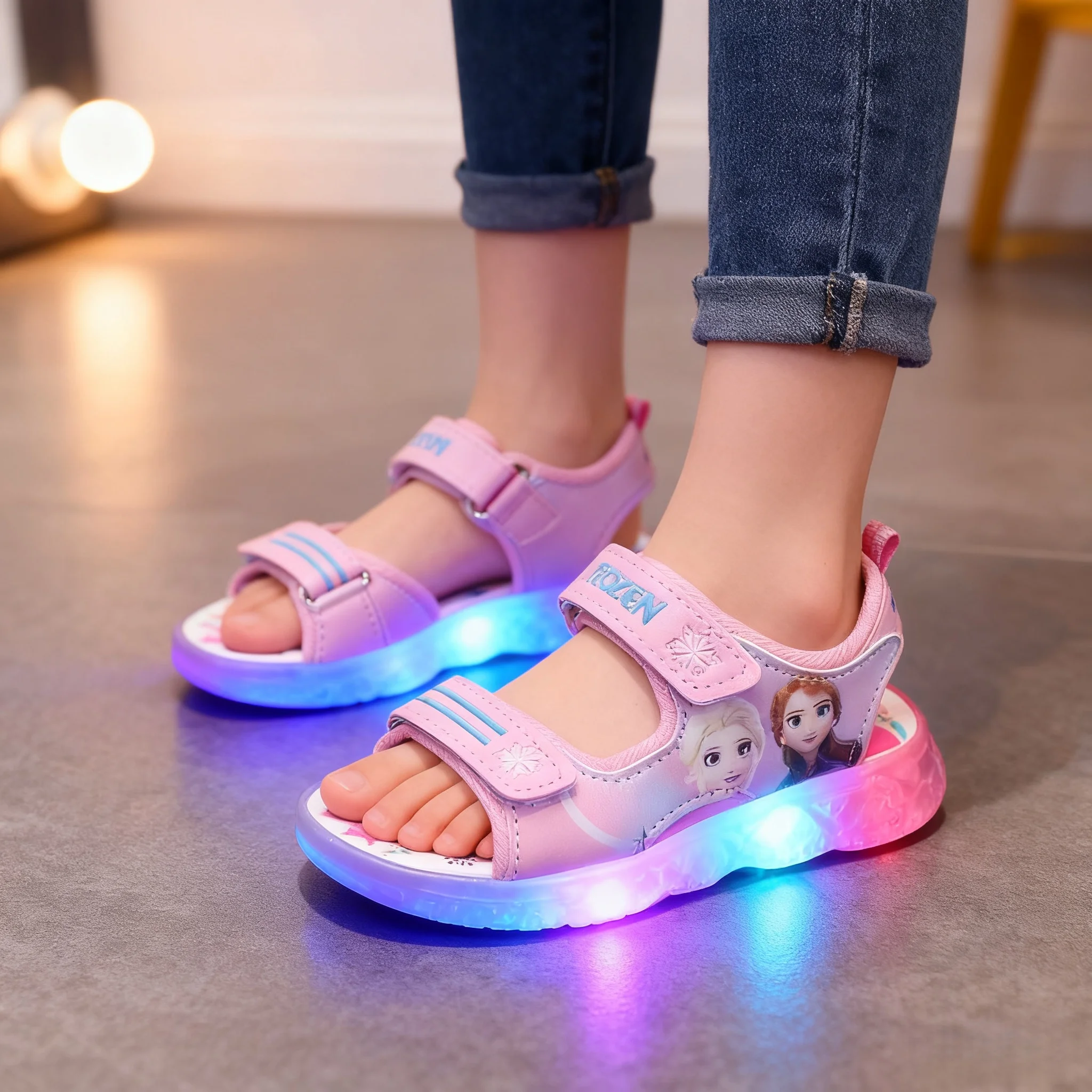Disney Boys Girls Frozen Elsa Princess Led Light Up Luminous Sports Sandals Summer Kids Sandals Non-slip Toddler Shoes
Disney Boys Girls Frozen Elsa Princess Led Light Up Luminous Sports Sandals Summer Kids Sandals Non-slip Toddler Shoes