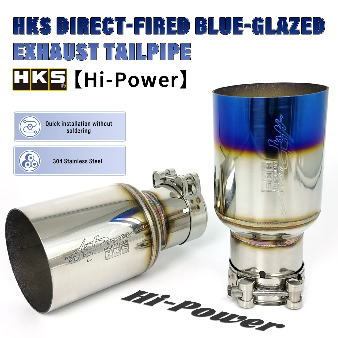 HKS114 101 89mm car exhaust pipe modification with stainless steel 304 material, flat-ended tailpipe, blue-plated tail tip
HKS114 101 89mm car exhaust pipe modification with stainless steel 304 material, flat-ended tailpipe, blue-plated tail tip