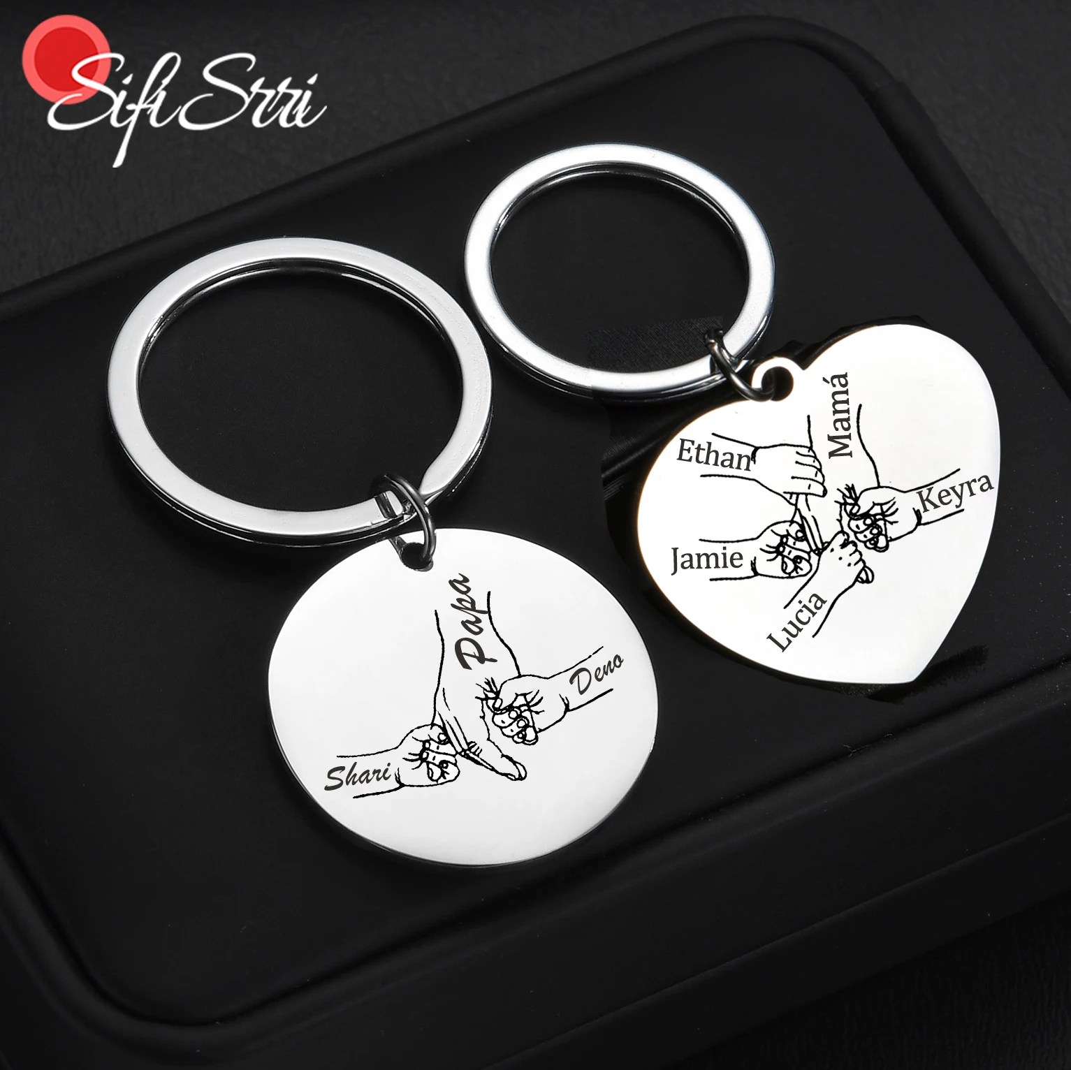 Sifisrri Personalized Custom Engraved Name Keychain Stainless Steel Key Ring for Women Men Baby Mother Kids DIY Jewelry Gift
Sifisrri Personalized Custom Engraved Name Keychain Stainless Steel Key Ring for Women Men Baby Mother Kids DIY Jewelry Gift