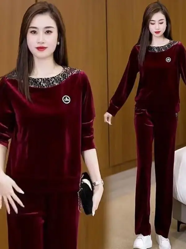 Faionable Long Sve Velvet Two-Piece Set for Middle-Aged Mothers plus Size Comfortable Korean Sle Commute Casual Wear
Faionable Long Sve Velvet Two-Piece Set for Middle-Aged Mothers plus Size Comfortable Korean Sle Commute Casual Wear