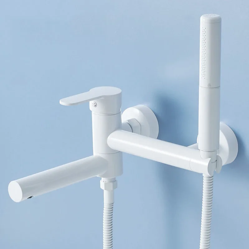 White Bathroom Shower Set Brass Wall Mounted Handheld Hot&Cold Faucet Bathtub Swivel Spout Tap Double Hole
White Bathroom Shower Set Brass Wall Mounted Handheld Hot&Cold Faucet Bathtub Swivel Spout Tap Double Hole