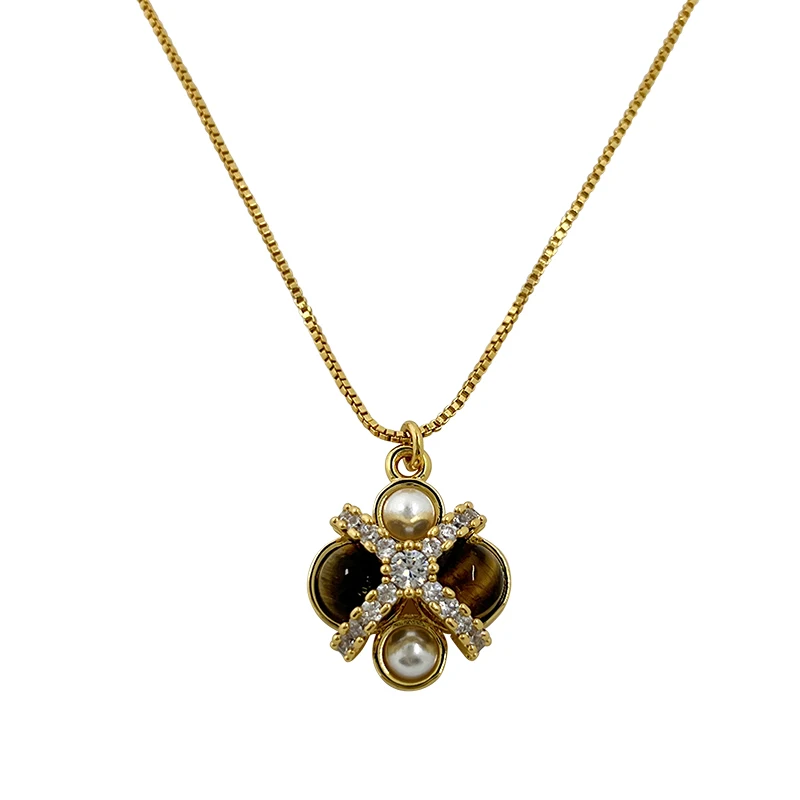 French retro Maillard style tiger's eye stone pearl long necklace light luxury high temperament sweater chain
French retro Maillard style tiger's eye stone pearl long necklace light luxury high temperament sweater chain