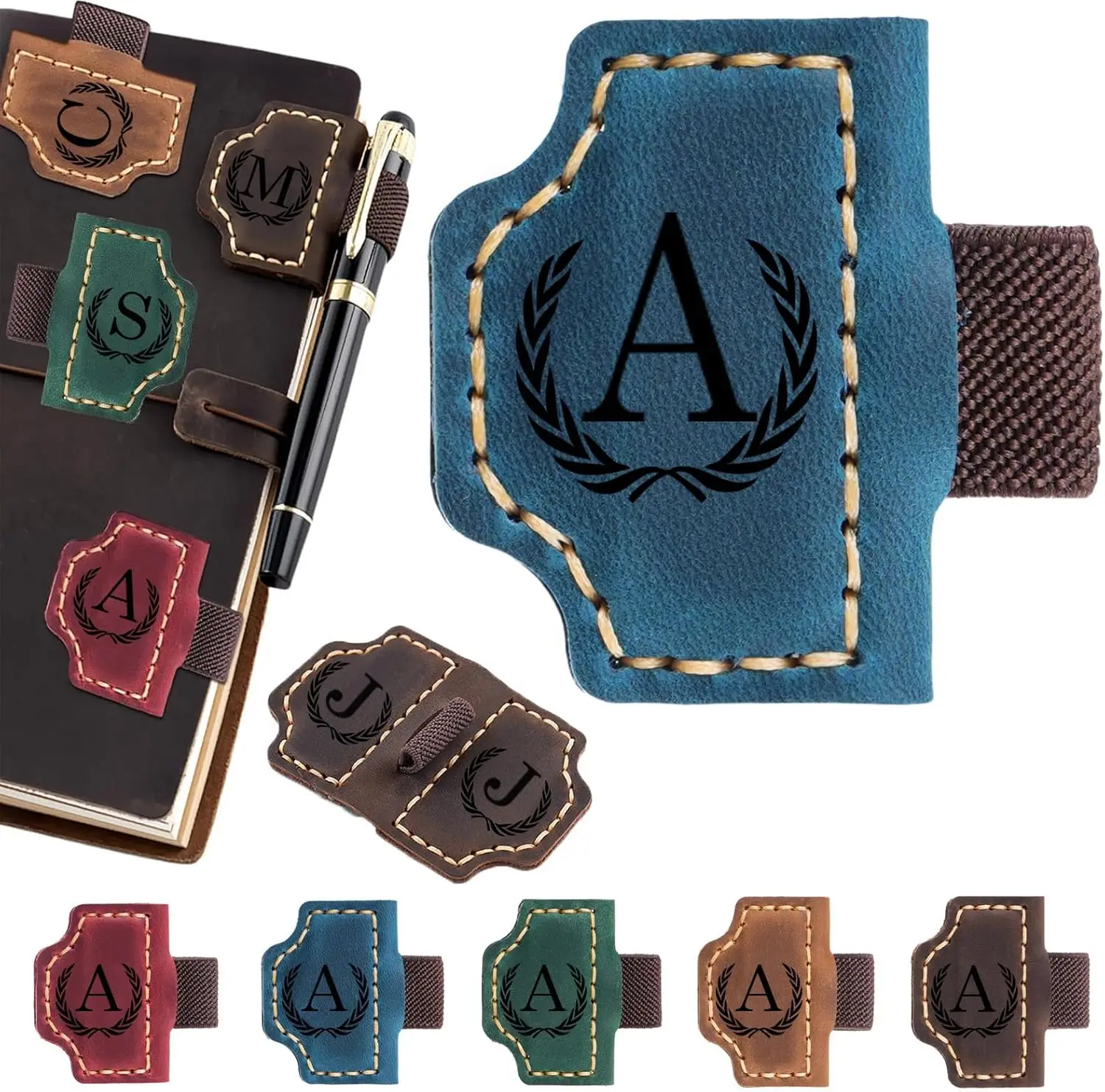Personalized Leather Magnetic Bookmark with Pen Holder - Custom Initial A-Z, Gift for Readers & Travelers
Personalized Leather Magnetic Bookmark with Pen Holder - Custom Initial A-Z, Gift for Readers & Travelers