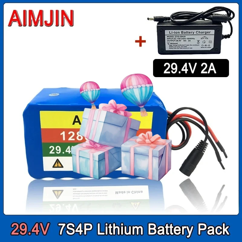 7S4P Large Capacity Built-in BMS with Charger 29.4V 12.8ah 18650 Lithium Ion Battery Pack
7S4P Large Capacity Built-in BMS with Charger 29.4V 12.8ah 18650 Lithium Ion Battery Pack