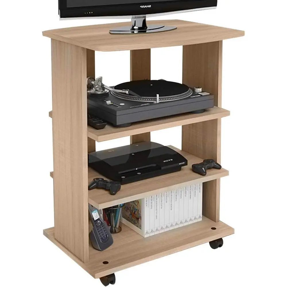 MD Wood TV Unit with 3 Shelves or Video Games DVD and 4 Wheels Cabinet Trolley TV Stand ern Design Size 60 x 45 x 80.5 cm (Oak)
MD Wood TV Unit with 3 Shelves or Video Games DVD and 4 Wheels Cabinet Trolley TV Stand ern Design Size 60 x 45 x 80.5 cm (Oak)