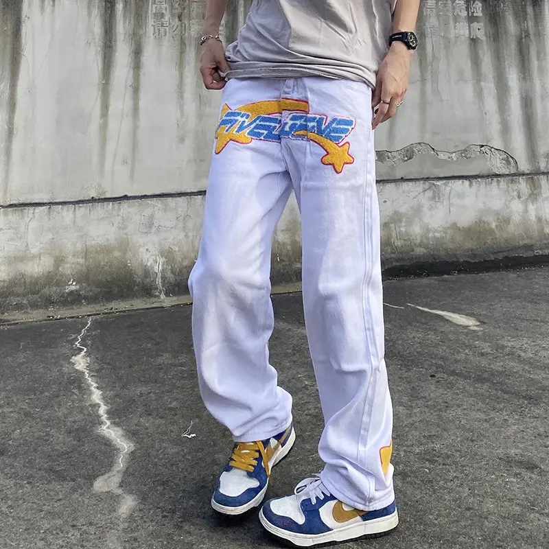 2023 Y2K Fashion Letter Star Embroidery White Baggy Jeans Pants For Men Clothing Straight Women Casual Long Trousers Ropa Hombre
2023 Y2K Fashion Letter Star Embroidery White Baggy Jeans Pants For Men Clothing Straight Women Casual Long Trousers Ropa Hombre