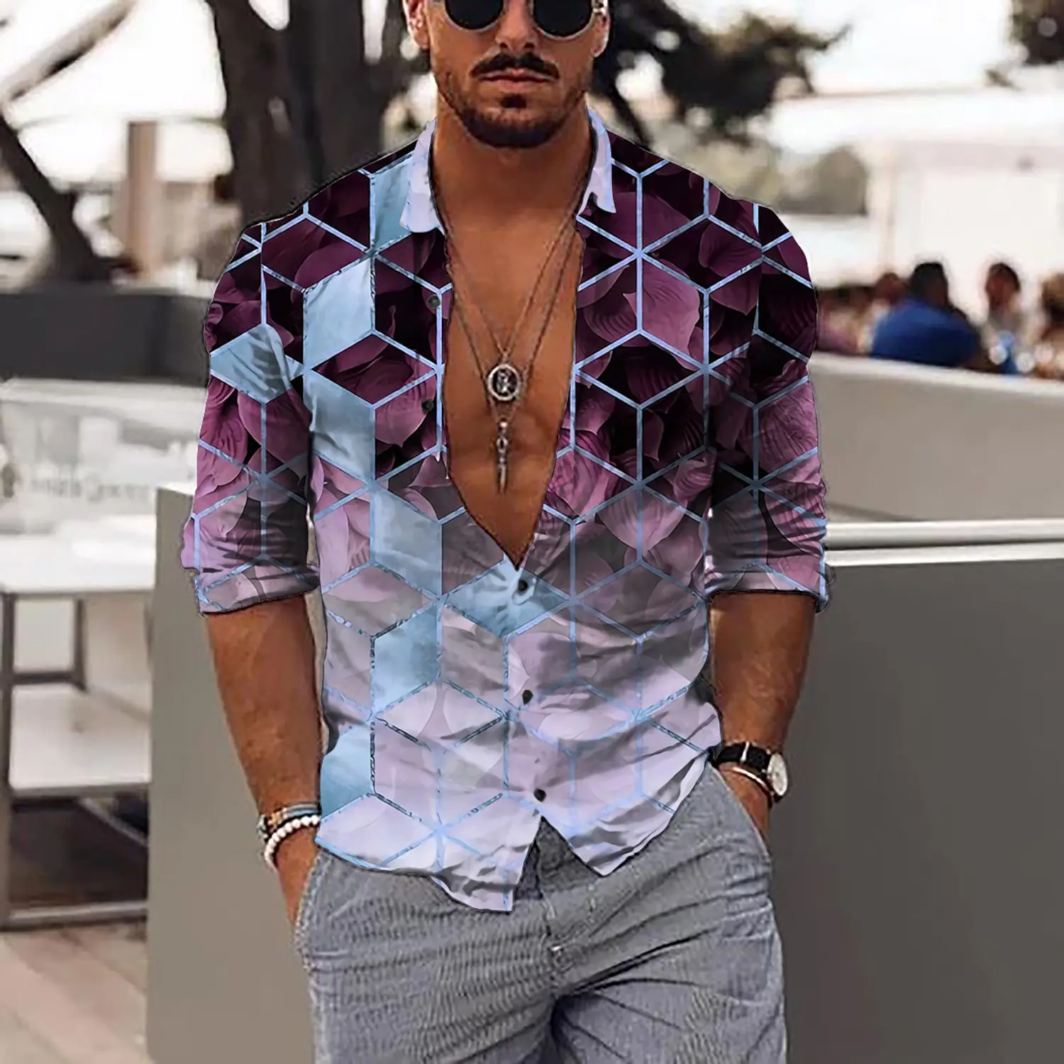 Men's Shirt Graphic Shirt Geometry 3D Print Outdoor Casual Long Sleeve Button-Down Apparel Fashion Designer Casual Comfortable
Men's Shirt Graphic Shirt Geometry 3D Print Outdoor Casual Long Sleeve Button-Down Apparel Fashion Designer Casual Comfortable