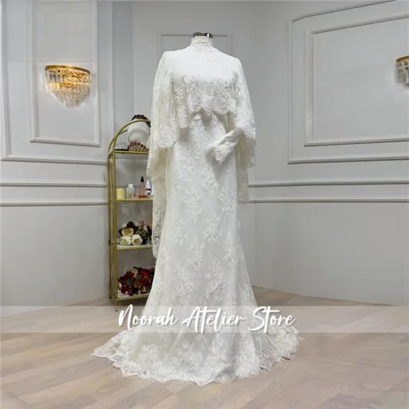 Customized Ivory Wedding Dresses High Neck Full Lace Bride Dresses Mermaid Marriage Long Sleeves Lady Civil Bridal Gowns
Customized Ivory Wedding Dresses High Neck Full Lace Bride Dresses Mermaid Marriage Long Sleeves Lady Civil Bridal Gowns