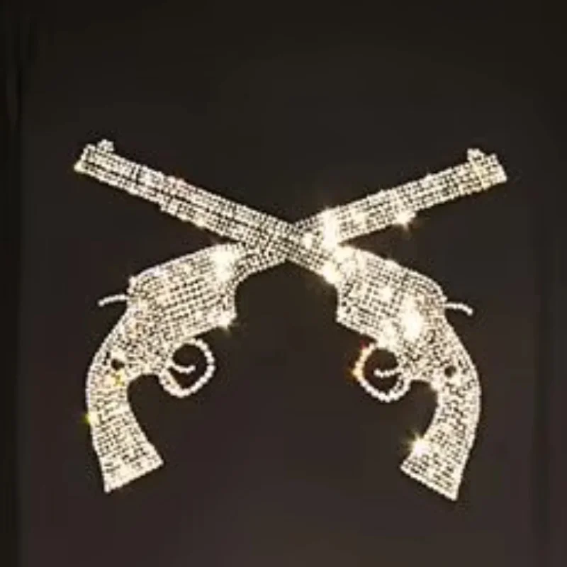 High Density Rhinestones Gun Applique Hot Fix Motif Iron-On Crystals for Shirts Bags Crystal Transfers
High Density Rhinestones Gun Applique Hot Fix Motif Iron-On Crystals for Shirts Bags Crystal Transfers