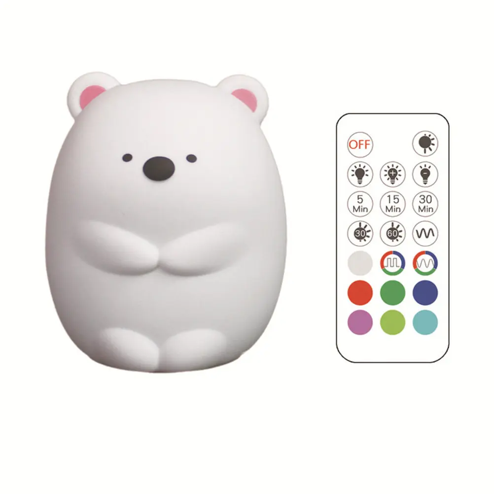 Multifunction Night Light Childrens Bear Silicone Lamp Cute Shape LED Lights for Bedroom Cartoon Animal
Multifunction Night Light Childrens Bear Silicone Lamp Cute Shape LED Lights for Bedroom Cartoon Animal