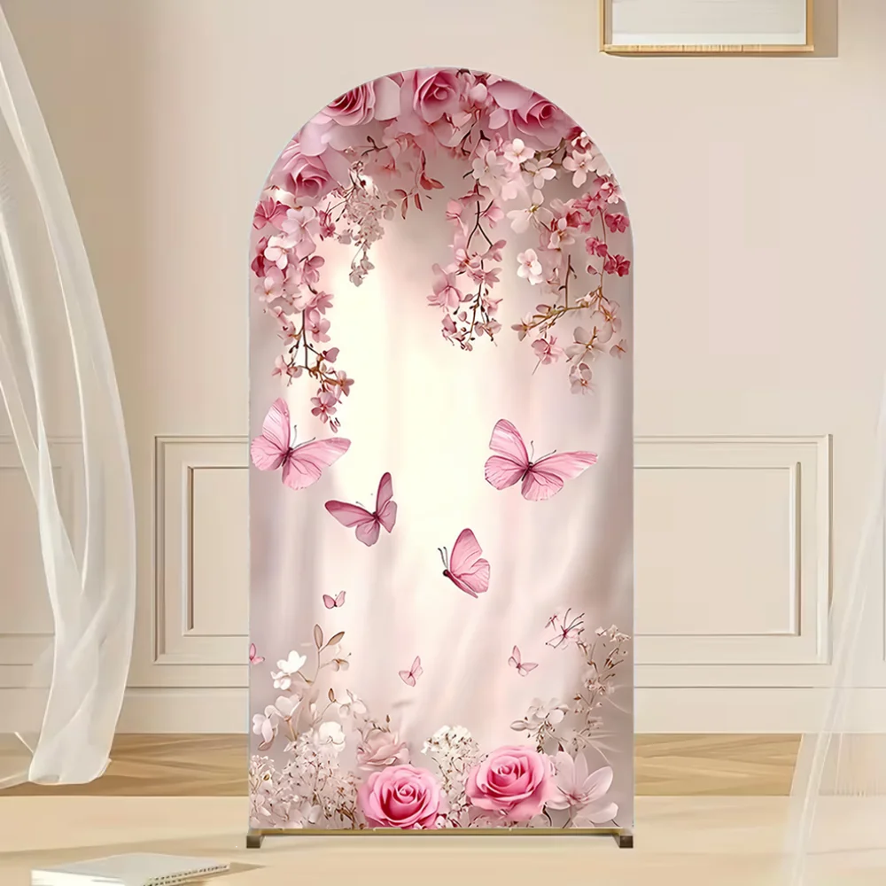 Custom 2-Sided Pink Butterfly Flowers Chiara Arch Wall Backdrop Cover Princess Girls Birthday Party Baby Shower Decor Background
Custom 2-Sided Pink Butterfly Flowers Chiara Arch Wall Backdrop Cover Princess Girls Birthday Party Baby Shower Decor Background