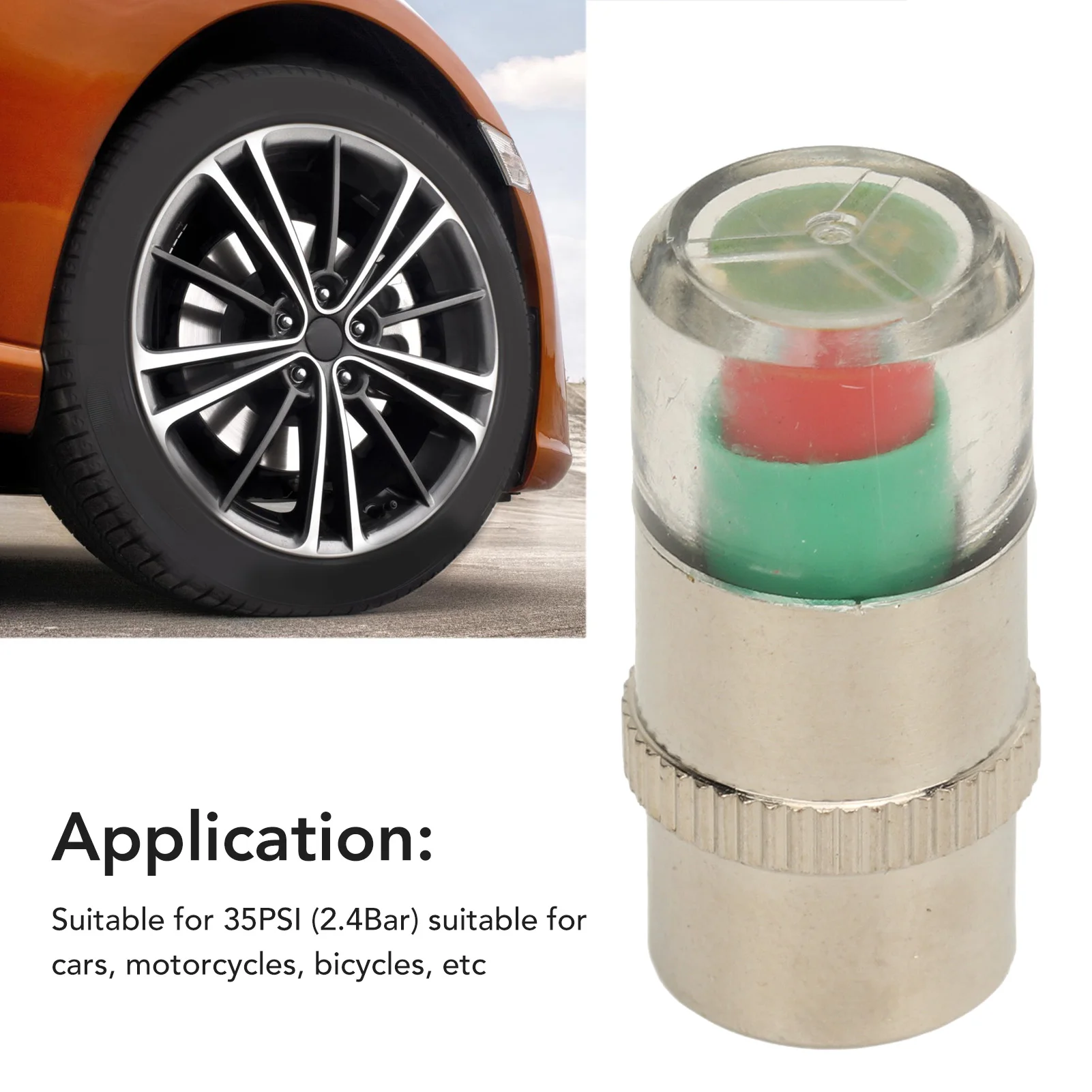 Car Tire Pressure Caps 35 PSI 2.4 Bar TPMS Tire Pressure Monitor Sensor Indicator 3 Color Alert Car Tire Pressure Caps
Car Tire Pressure Caps 35 PSI 2.4 Bar TPMS Tire Pressure Monitor Sensor Indicator 3 Color Alert Car Tire Pressure Caps