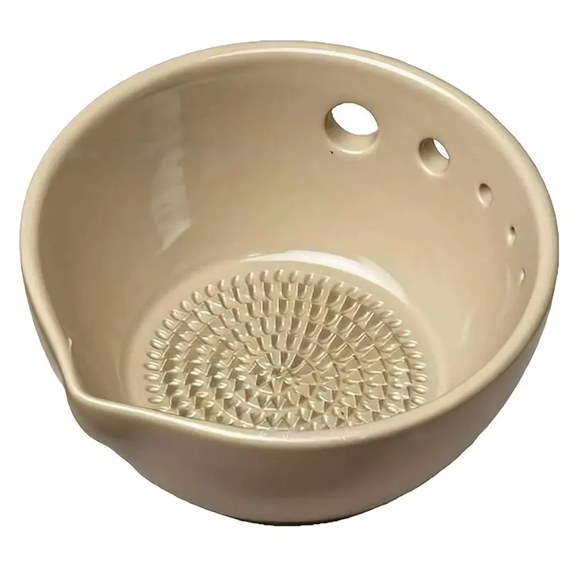 ABUP-Multi-Functional Kitchen Tool- Handmade 2-In-1 Stoneware Herb Stripper And Grater Bowl, 5 Hole Size Options
ABUP-Multi-Functional Kitchen Tool- Handmade 2-In-1 Stoneware Herb Stripper And Grater Bowl, 5 Hole Size Options
